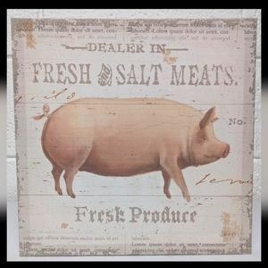 On the Farm- Pig by James Wiens Canvas Print